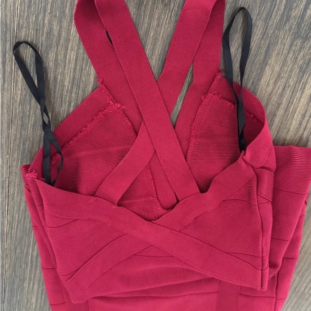 BANDAGE CRISS CROSS RED MINI DRESS SLEEVELESS PARTY WEDDING GUEST